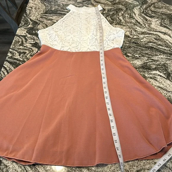 SHEIN white and dark pink dress size large - Picture 9 of 10